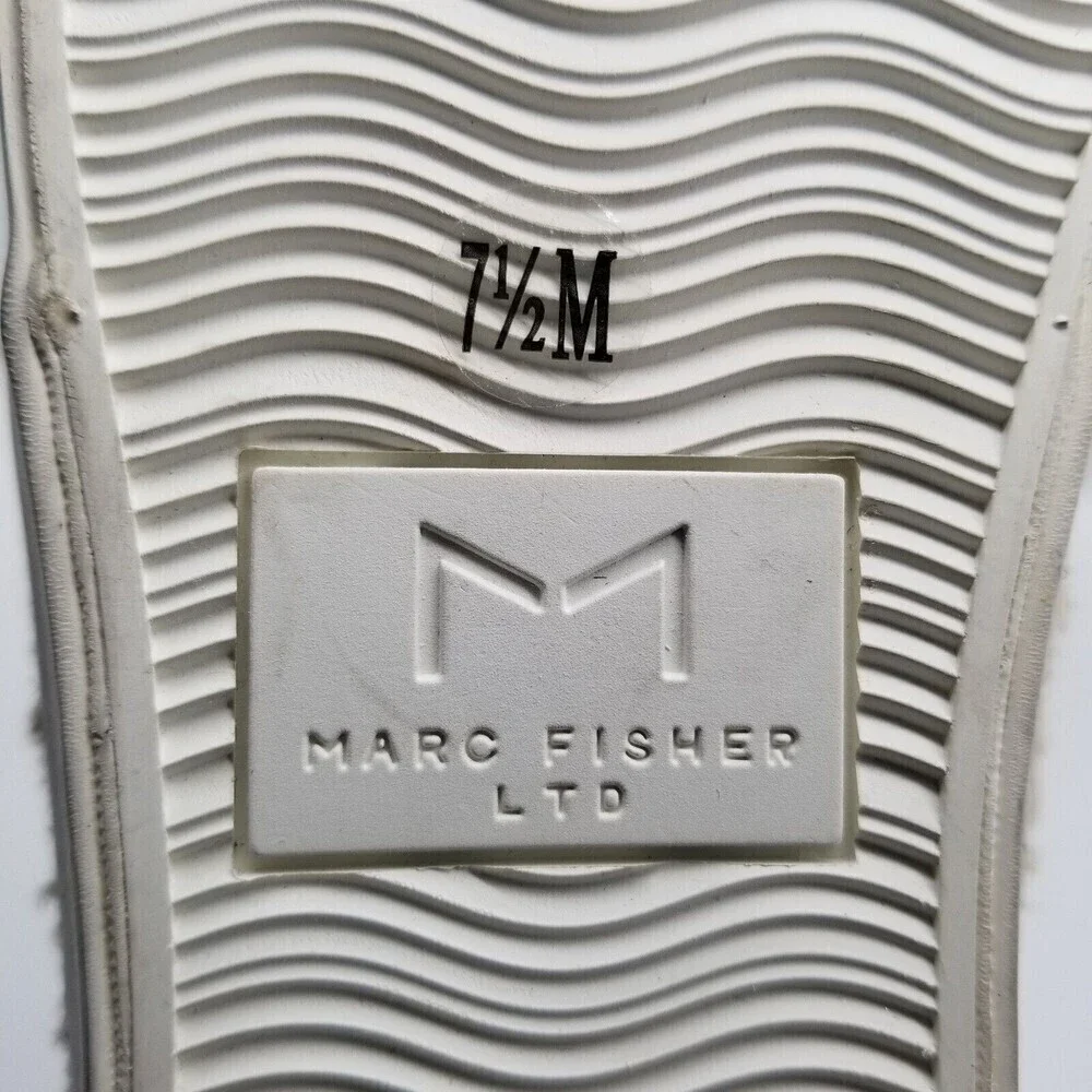 Marc Fisher Women Merin‎ 2 Sneakers Fur Trim White Leather 8
